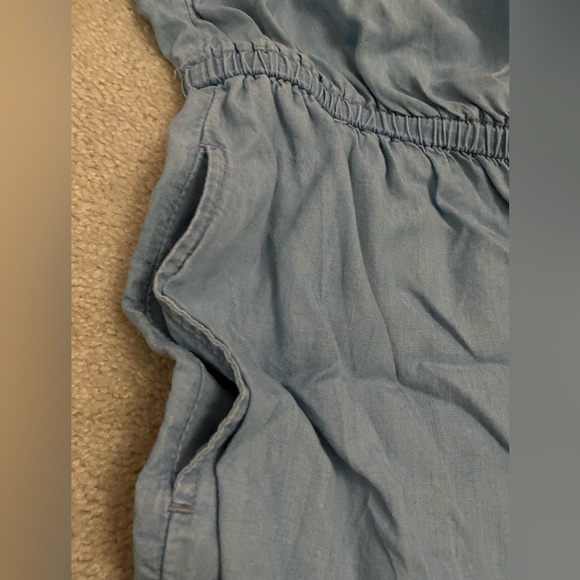 strapless denim romper - Picture 2 of 4